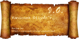Vanicsek Olivér névjegykártya