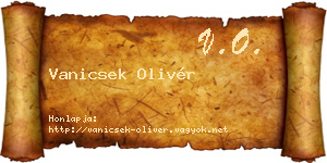 Vanicsek Olivér névjegykártya
