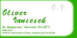oliver vanicsek business card